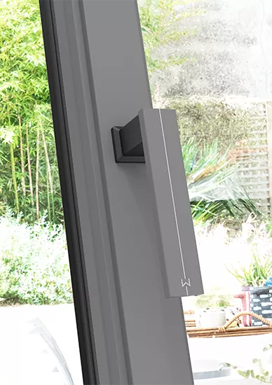 Zoom sur poignée SIGMA sans embase pour menuiseries aluminium WIBAIE