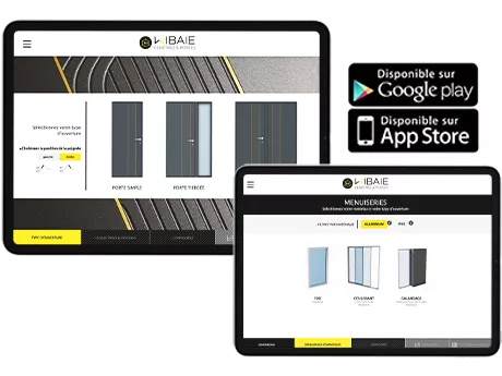 Mockup configurateur portes & menuiseries application mobile