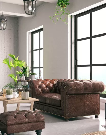 Ambiance industrielle avec menuiseries en aluminium option petit bois WIBAIE
